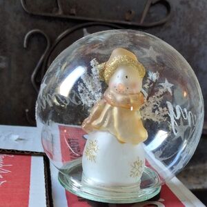 Gold and White Snowman Holiday Globe